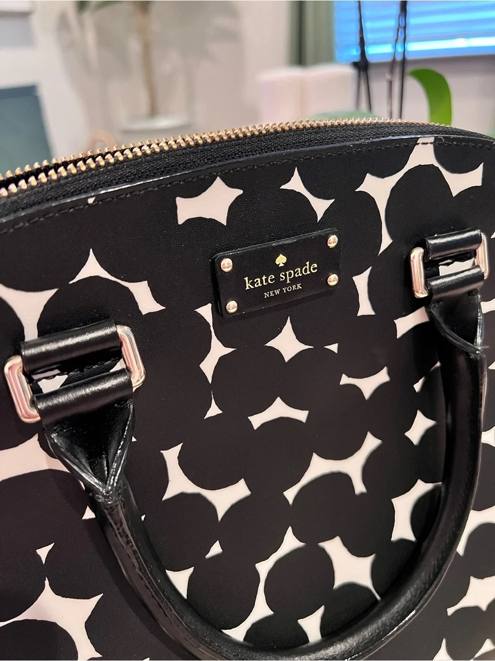 kate spade Black & White Graphic Dome Satchel